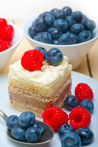 Close-up of fruits in bowl on table