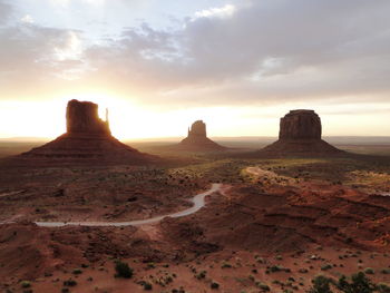 Rock formations at sunset