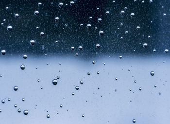 Full frame shot of water drops on glass window