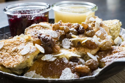 Close-up of dessert on table