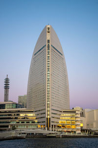 Modern buildings against clear sky