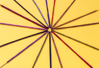 Low angle view of multi colored umbrella