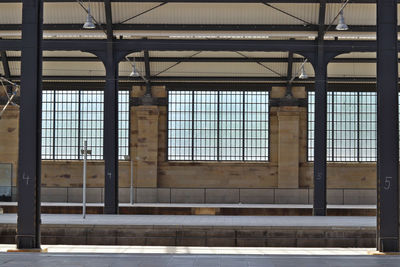 View over platforms at a train station