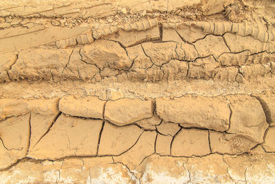 Full frame shot of cracked land