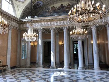 Interior of illuminated building