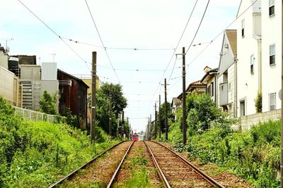 Railroad tracks on railroad track