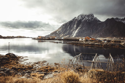 Cod drying rooms of the sund village in lofoten