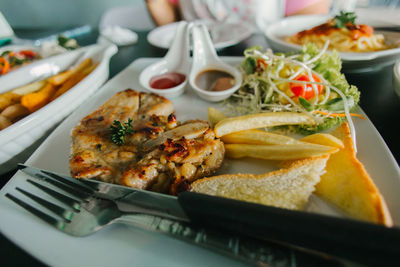 Close-up of food in plate