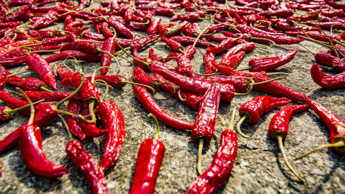 Full frame shot of red chili peppers