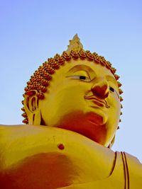 Low angle view of statue against clear sky