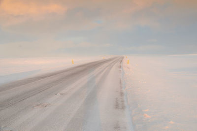 Road against sky during winter