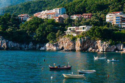 Boats in sea