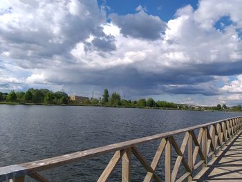 Bridge over river against sky