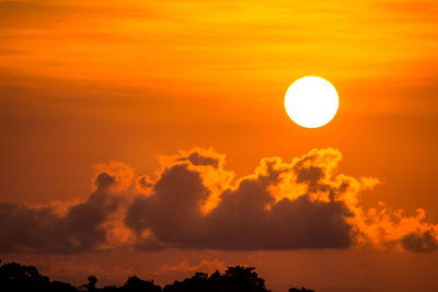 Low angle view of sky at sunset