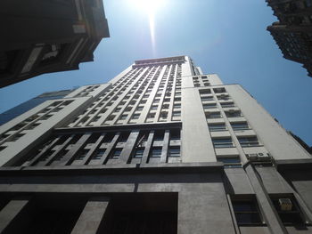 Low angle view of modern buildings against sky