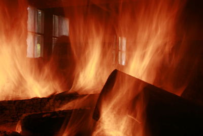 Scenic view of fire at night