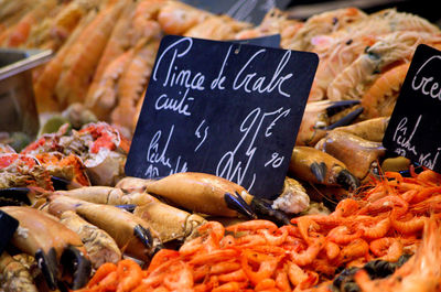 Close-up of fish for sale in market