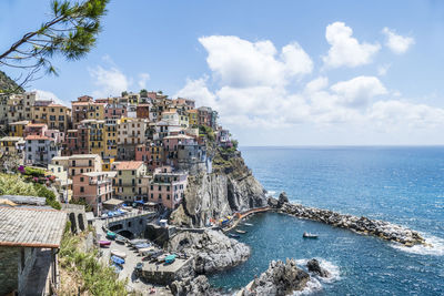 Aerial view of manarola in the cinque terre