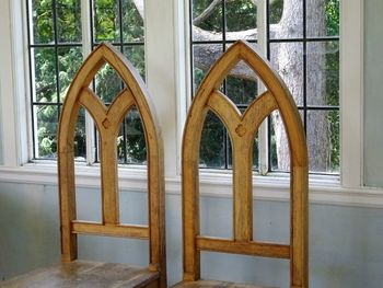 Close-up of open door