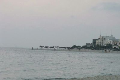 View of built structure in water