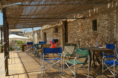 Chairs and tables in cafe