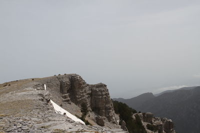 Scenic view of mountains against clear sky
