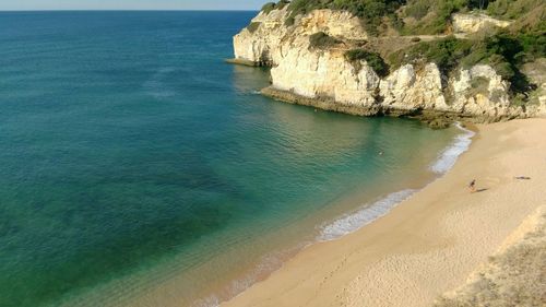 High angle view of beach against sky