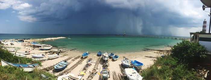 High angle view of beach against sky