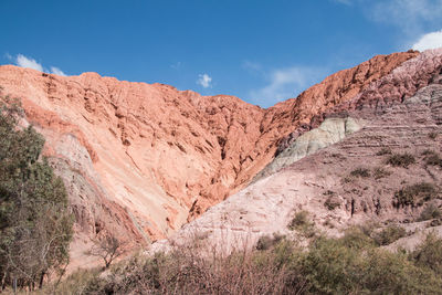 Scenic view beautiful mountains in purmamarca argentina