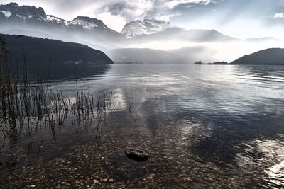 Scenic view of calm lake