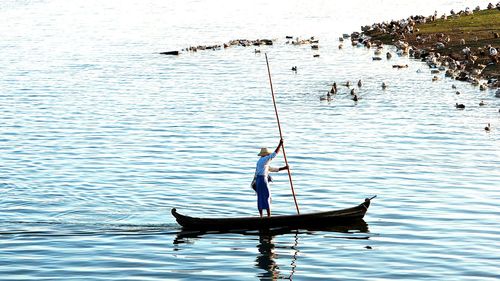 View of people in water