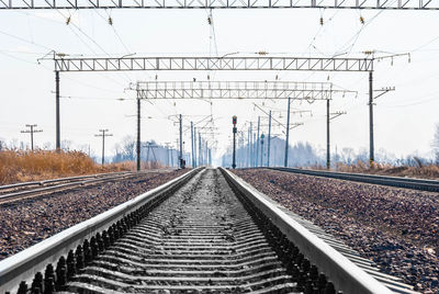 Railroad tracks against sky