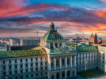 Munich aerial panoramic architecture, bavaria, germany.