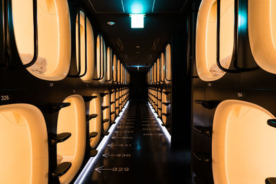 Interior of airplane