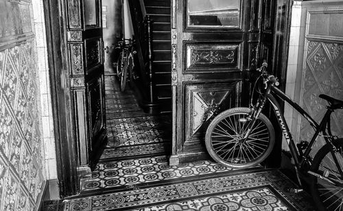 Bicycles parked in front of building