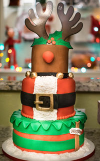 Close-up of multi colored cake