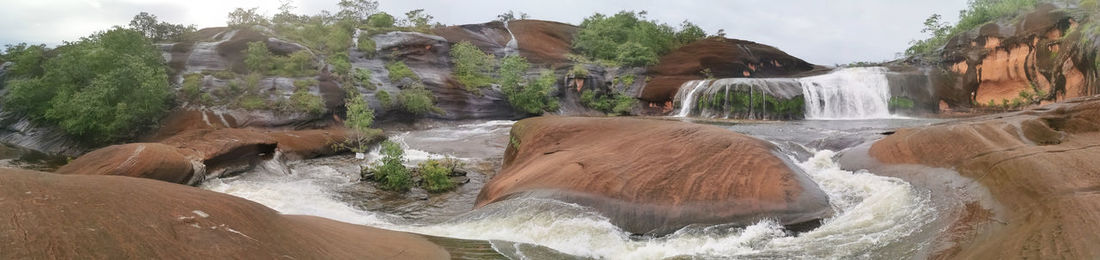 Scenic view of waterfall