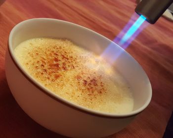 Close-up of drink in bowl on table