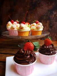 Close-up of dessert on table