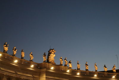 Low angle view of statue against clear sky