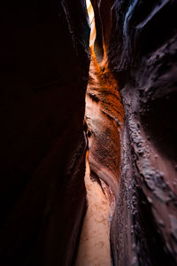 Close-up of rock formation in cave