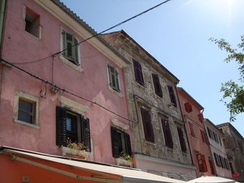 Low angle view of residential building against sky