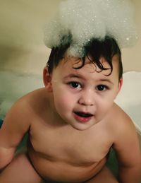 Close-up portrait of cute baby