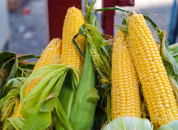 Close-up of fresh vegetables for sale at market stall