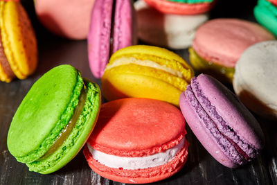 Close-up of macaroons