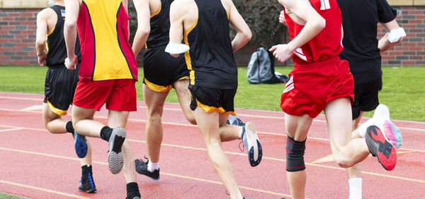 Low section of people running