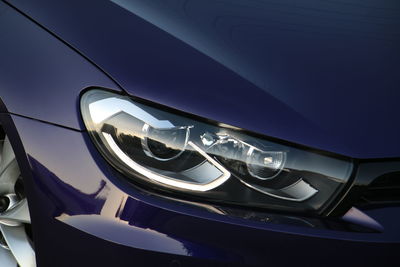 Close-up of car headlight