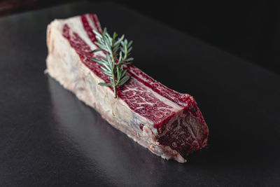 Close-up of ice cream in plate on table