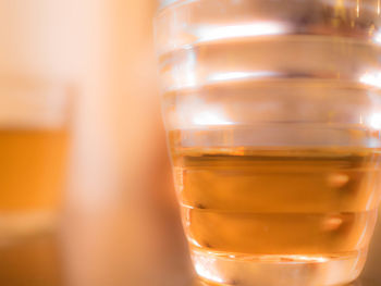 Close-up of beer in glass