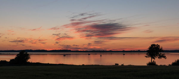 Scenic view of landscape at sunset